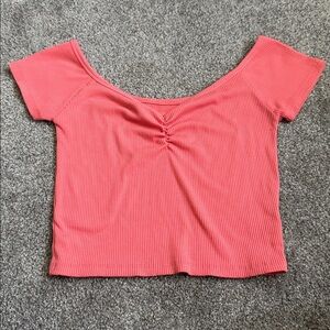 American Eagle Outfitters Coral Ribbed Top
